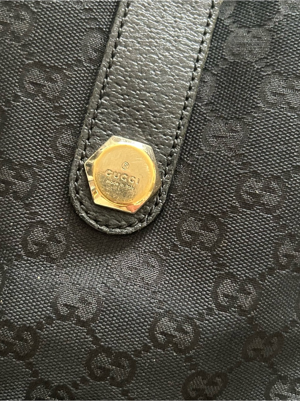 Gucci Black Monogram Canvas Tote with Gold Hardware - Picture 10 of 10